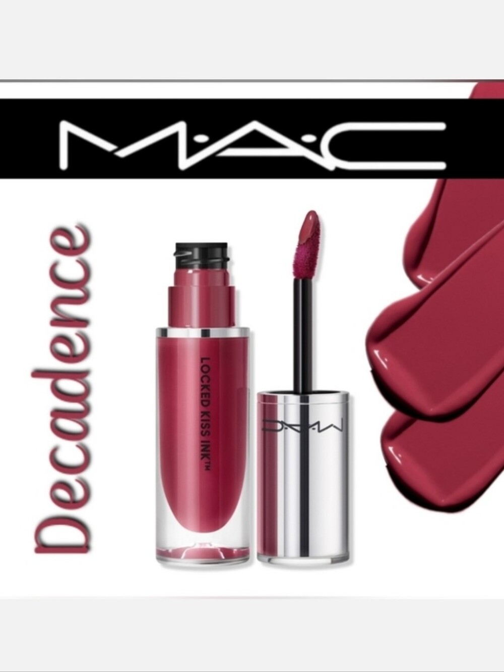 Mac Cosmetics Locked Kiss Ink 24 Hour Lip Color Decadence Rose Brand New in Box